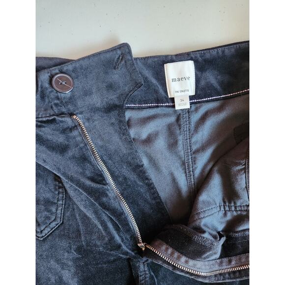 NWT Anthropologie The Colette Cropped Wide-Leg Velvet Pants Sz 38 Carbon #7A506 - Picture 8 of 11